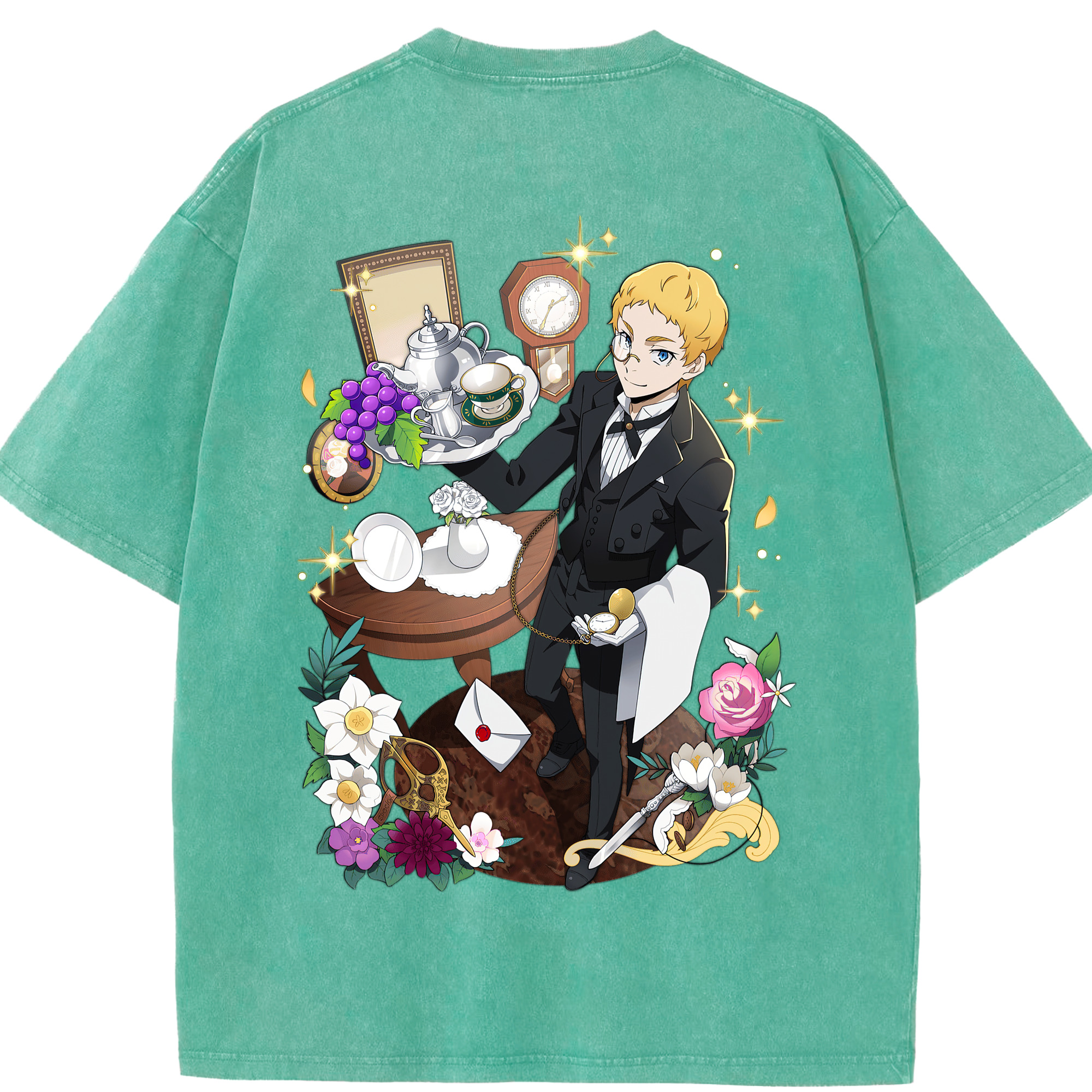（画像用） 文豪ストレイドッグス Bungo Stray Dogs 綿100% ヴィンテージ風 半袖Tシャツ（背面プリント）